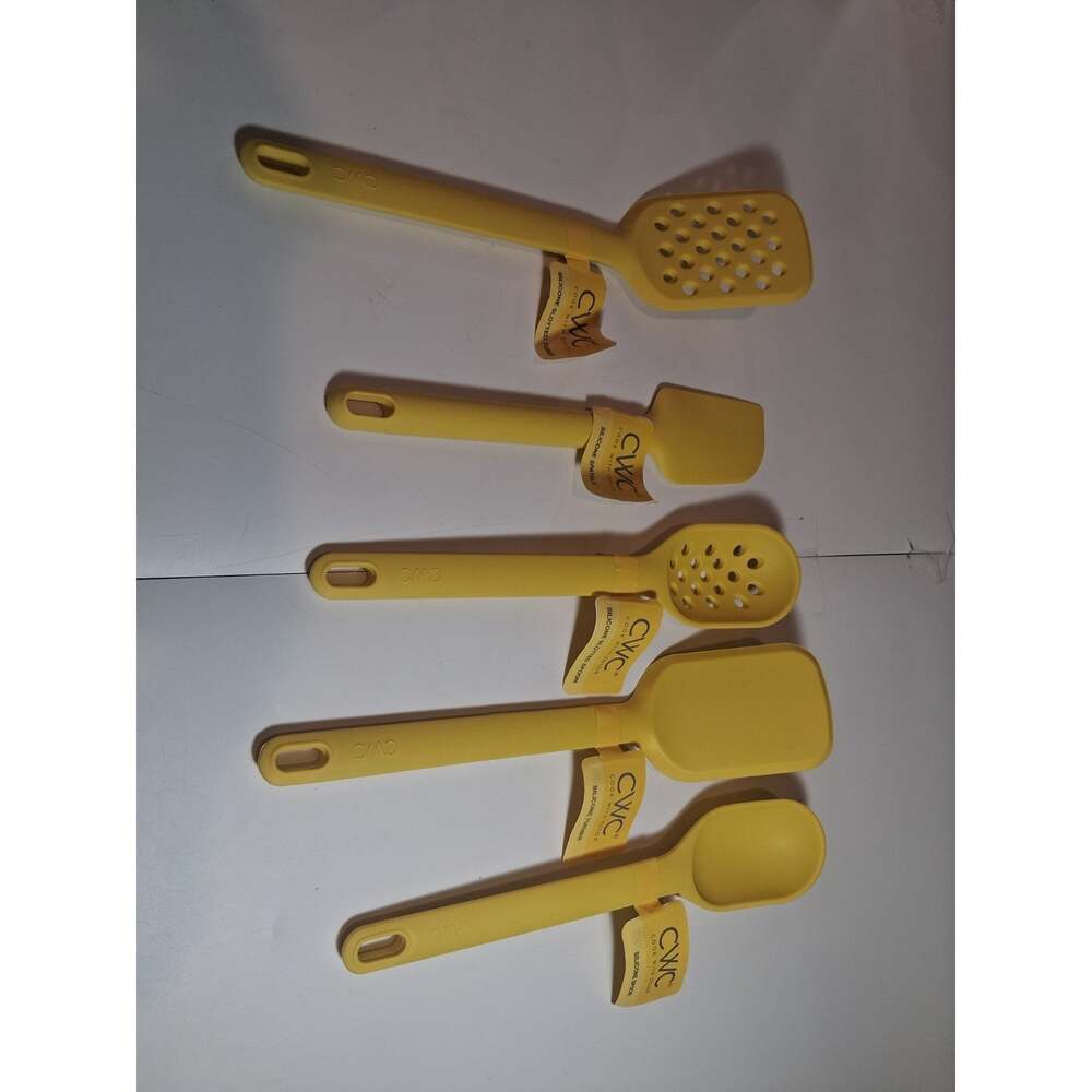 CWC Cook With Color Yellow Silicone Kitchen Utensils 5-Piece Set NWT - Picture 2 of 8